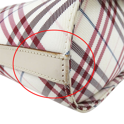 BURBERRY BLUE LABEL バーバリーブルーレーベル ショルダーバッグ ホワイト レッド キャンバス レディース 【中古】