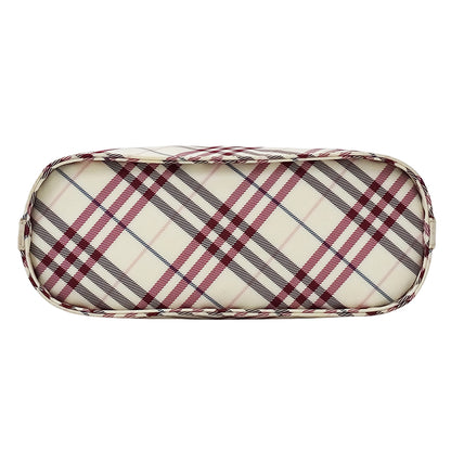 BURBERRY BLUE LABEL バーバリーブルーレーベル ショルダーバッグ ホワイト レッド キャンバス レディース 【中古】