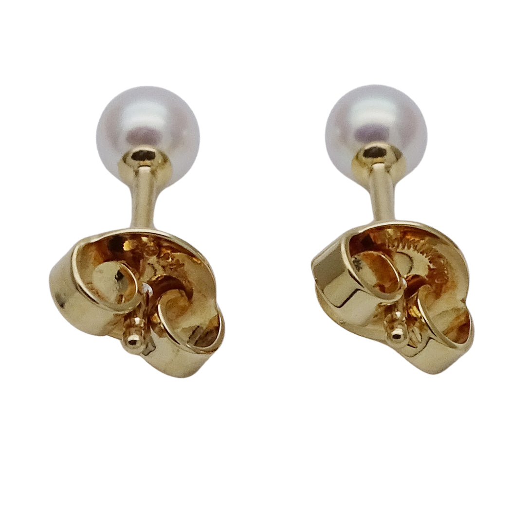MIKIMOTO ミキモト ピアス K18 パール スタッド レディース 磨き済み【中古】