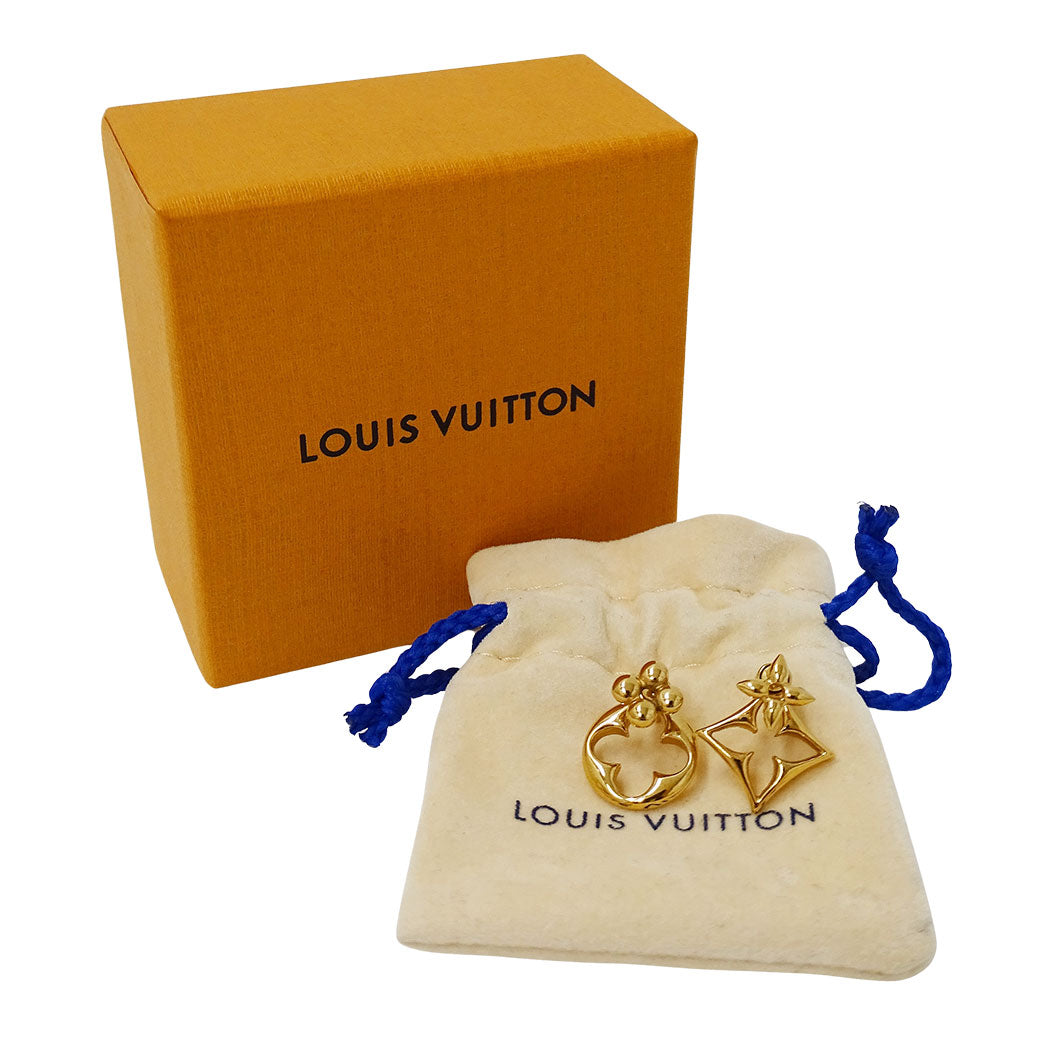 LOUIS VUITTON ルイ・ヴィトン ピアス・LV フラワーグラム ピアス メタル ゴールド レディース M00770 【中古】