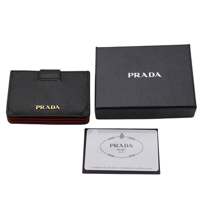 PRADA プラダ カードケース ブラック レッド 1MC211 メンズ 【中古】