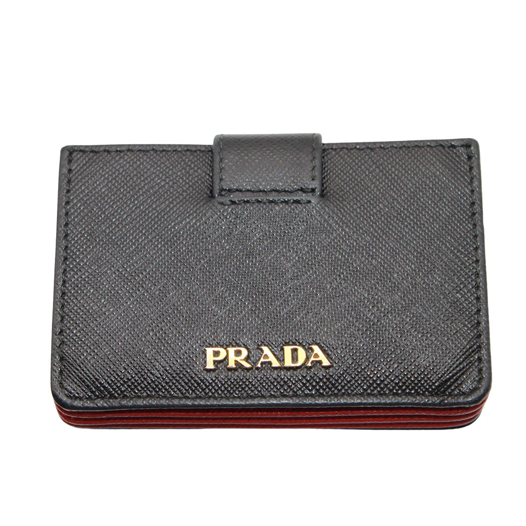 PRADA プラダ カードケース ブラック レッド 1MC211 メンズ 【中古】