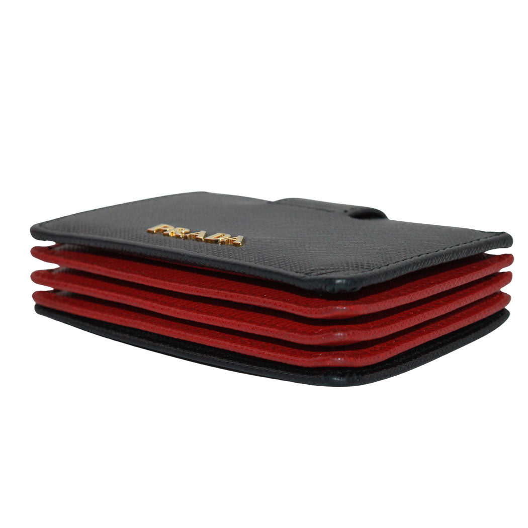 PRADA プラダ カードケース ブラック レッド 1MC211 メンズ 【中古】