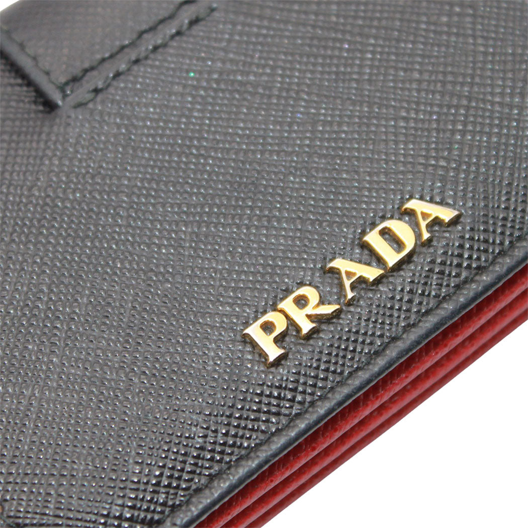 PRADA プラダ カードケース ブラック レッド 1MC211 メンズ 【中古】