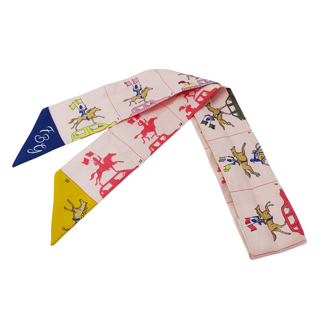 HERMES エルメス エルメス・パレード スカーフ ピンク シルク レディース 【中古】