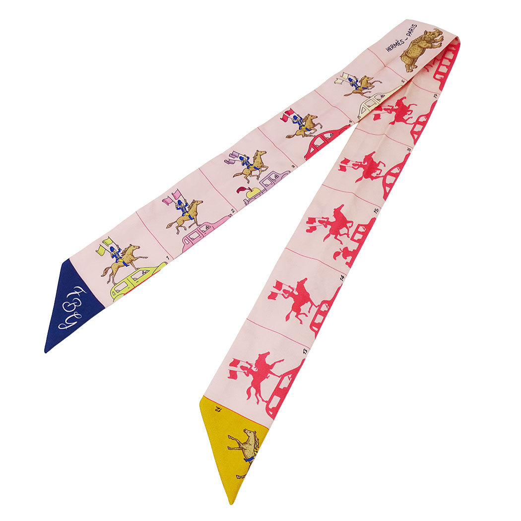 HERMES エルメス エルメス・パレード スカーフ ピンク シルク レディース 【中古】