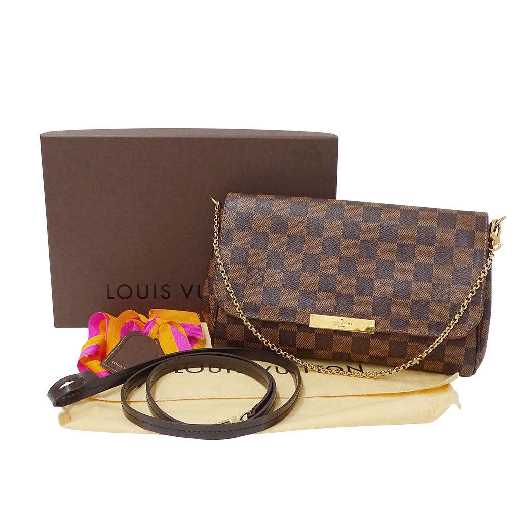 LOUIS VUITTON ルイ・ヴィトン フェイボリットMM 2wayバッグ ブラウン N41129 ダミエキャンバス レディース 【中古】