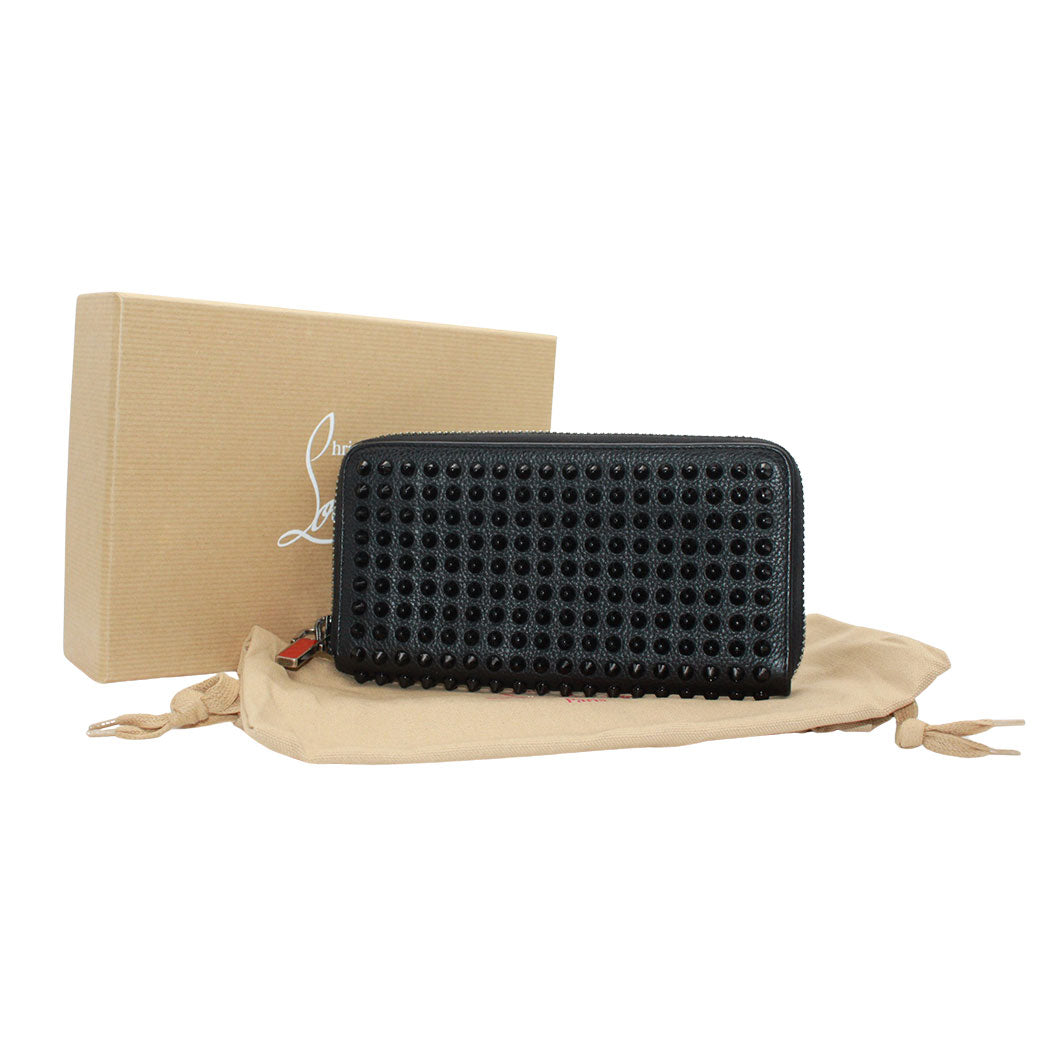 Christian Louboutin クリスチャンルブタン 長財布 ブラック レザー レディース メンズ 【中古】