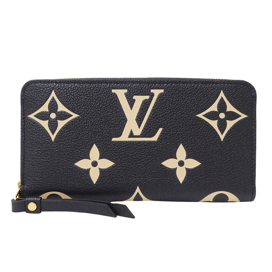 LOUIS VUITTON ルイ・ヴィトン ジッピーウォレット 長財布 ノワール M80481 モノグラムバイカラーアンプラント レディース 【中古】
