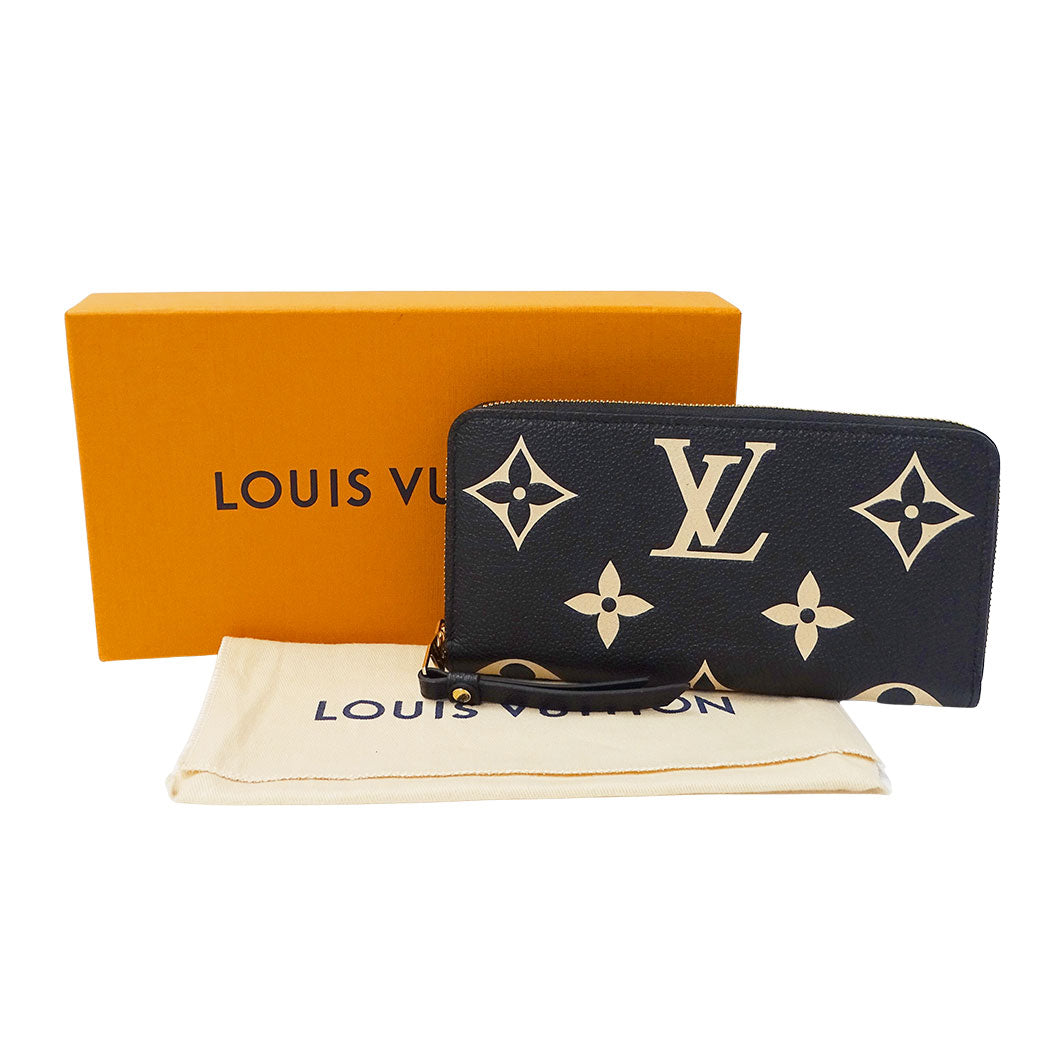 LOUIS VUITTON ルイ・ヴィトン ジッピーウォレット 長財布 ノワール M80481 モノグラムバイカラーアンプラント レディース 【中古】
