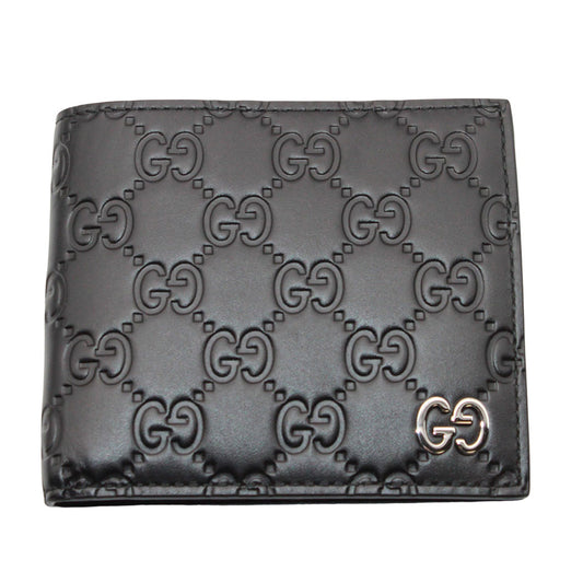 GUCCI グッチ シマ 二つ折り財布 ブラック 473922 レザー メンズ 【中古】