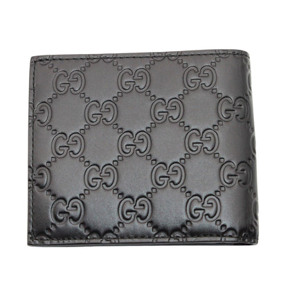 GUCCI グッチ シマ 二つ折り財布 ブラック 473922 レザー メンズ 【中古】