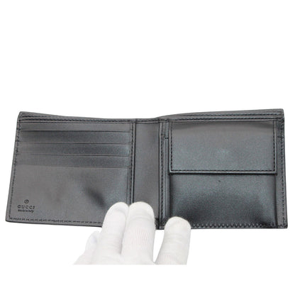 GUCCI グッチ シマ 二つ折り財布 ブラック 473922 レザー メンズ 【中古】
