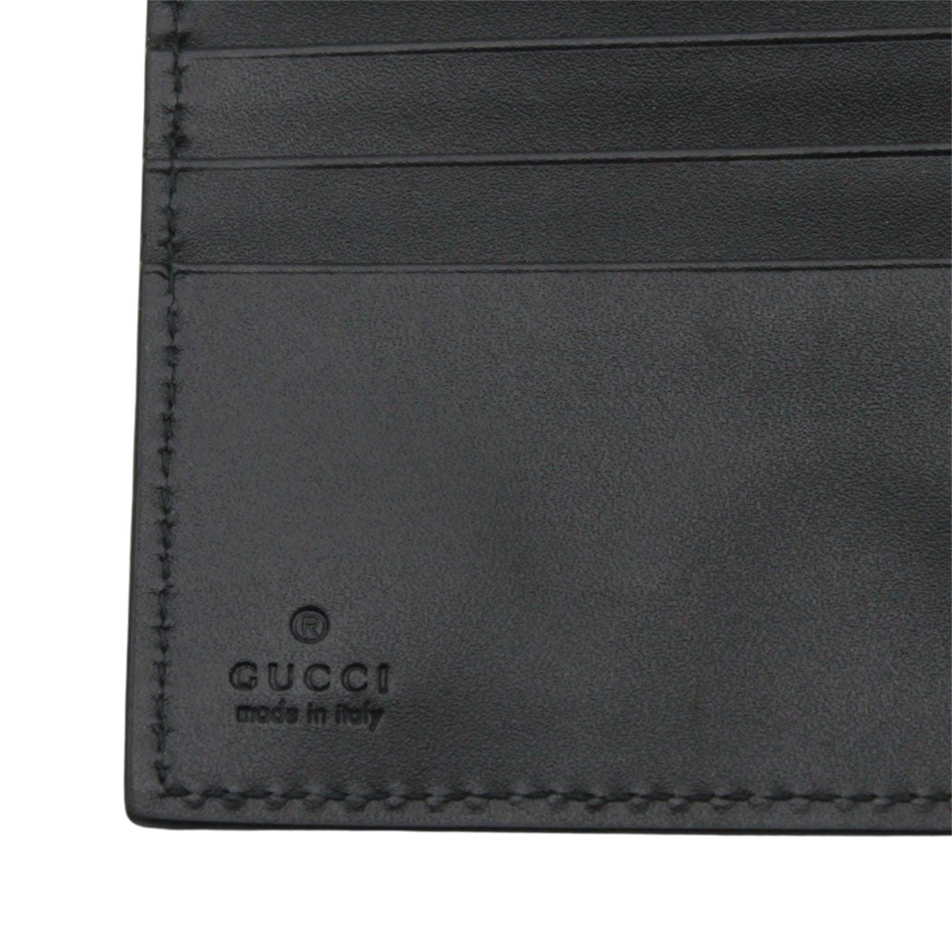 GUCCI グッチ シマ 二つ折り財布 ブラック 473922 レザー メンズ 【中古】