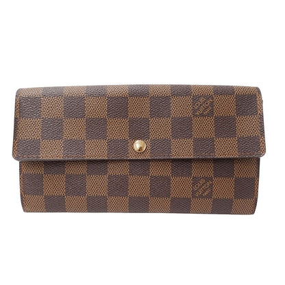 LOUIS VUITTON ルイ・ヴィトン ポルトフォイユ・サラ 長財布 ダミエ ブラウン N61734 ダミエキャンバス レディース 【中古】