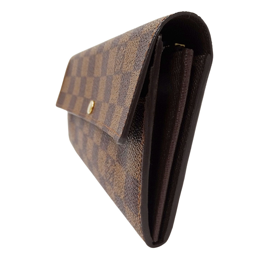 LOUIS VUITTON ルイ・ヴィトン ポルトフォイユ・サラ 長財布 ダミエ ブラウン N61734 ダミエキャンバス レディース 【中古】