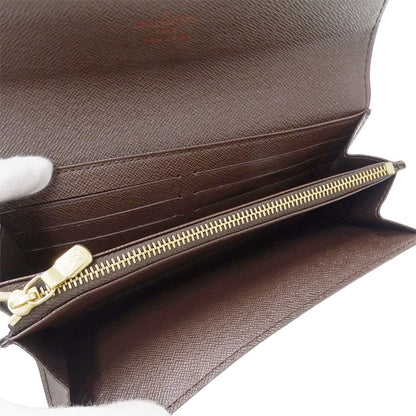 LOUIS VUITTON ルイ・ヴィトン ポルトフォイユ・サラ 長財布 ダミエ ブラウン N61734 ダミエキャンバス レディース 【中古】