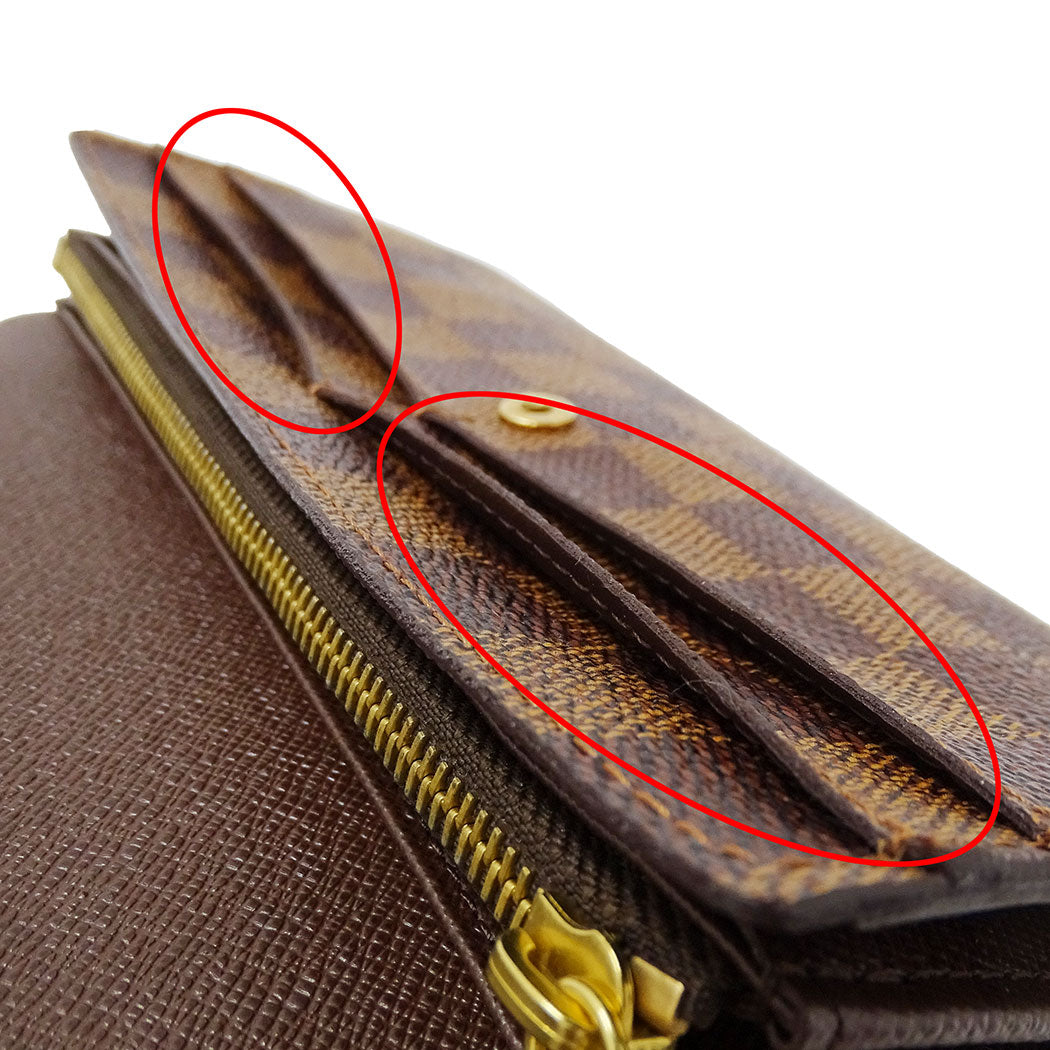 LOUIS VUITTON ルイ・ヴィトン ポルトフォイユ・サラ 長財布 ダミエ ブラウン N61734 ダミエキャンバス レディース 【中古】