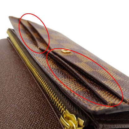 LOUIS VUITTON ルイ・ヴィトン ポルトフォイユ・サラ 長財布 ダミエ ブラウン N61734 ダミエキャンバス レディース 【中古】