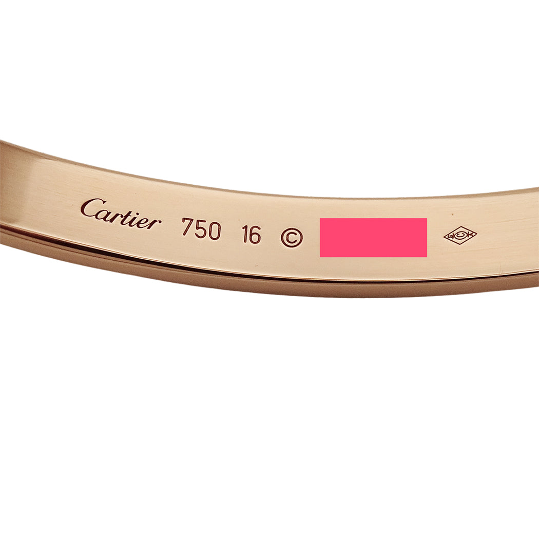 Cartier カルティエ ラブブレス LOVE ブレスレット 750PG ピンクゴールド #16 レディース 磨き済み【中古】