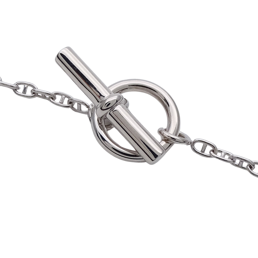 HERMES エルメス シェーヌダンクル ファランドールPM ネックレス 750WG ダイヤモンド SHサイズ レディース 磨き済み【中古】