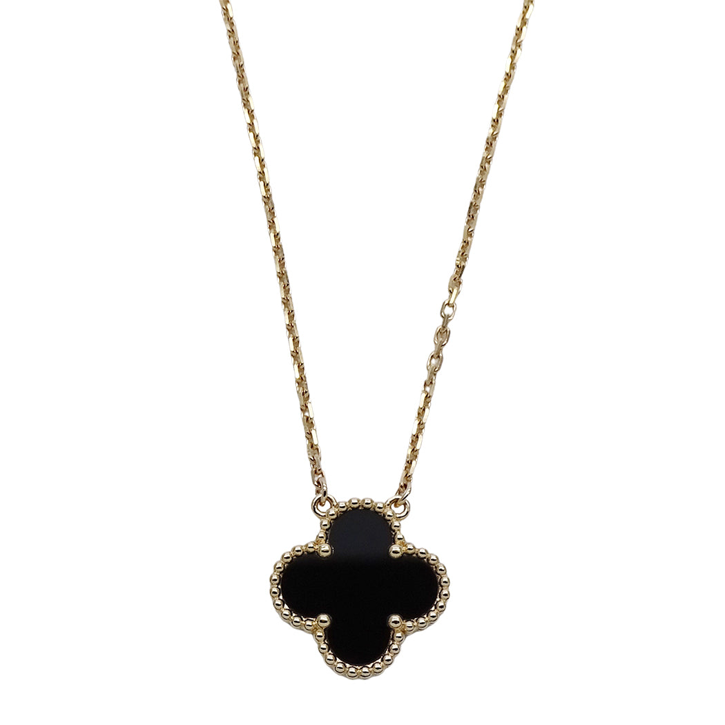 Van Cleef & Arpels ヴァンクリーフ＆アーペル ヴィンテージアルハンブラ ネックレス 750YG オニキス レディース 磨き済み【中古】