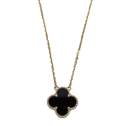 Van Cleef & Arpels ヴァンクリーフ＆アーペル ヴィンテージアルハンブラ ネックレス 750YG オニキス レディース 磨き済み【中古】