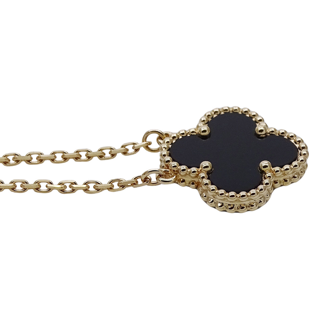 Van Cleef & Arpels ヴァンクリーフ＆アーペル ヴィンテージアルハンブラ ネックレス 750YG オニキス レディース 磨き済み【中古】