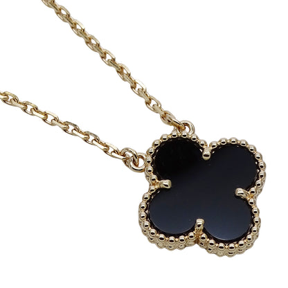 Van Cleef & Arpels ヴァンクリーフ＆アーペル ヴィンテージアルハンブラ ネックレス 750YG オニキス レディース 磨き済み【中古】