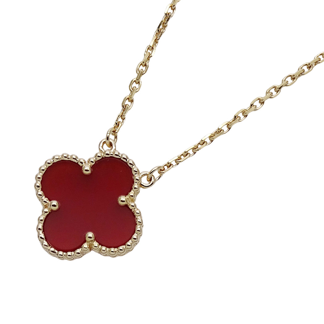 Van Cleef & Arpels ヴァンクリーフ＆アーペル ヴィンテージアルハンブラ ネックレス 750YG カーネリアン レディース 磨き済み【中古】