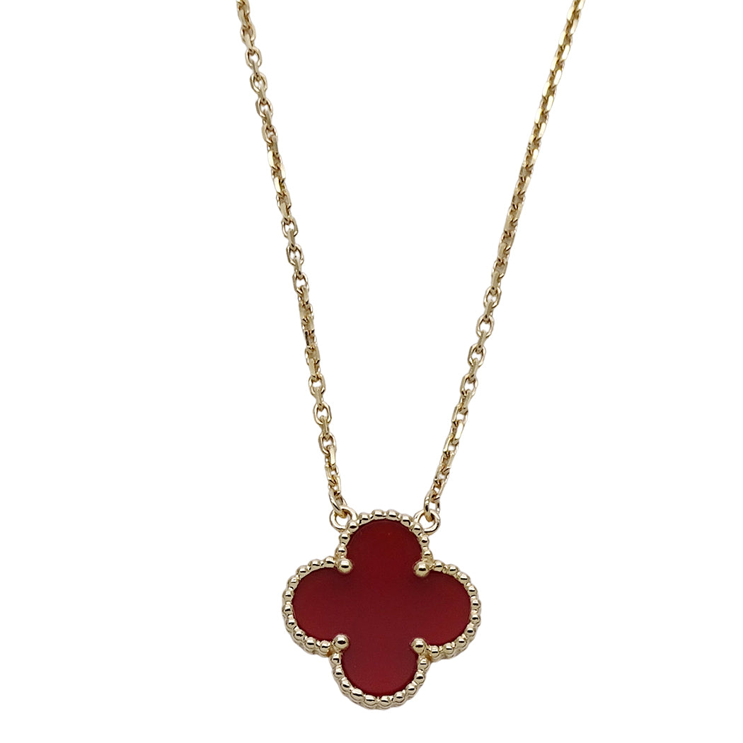 Van Cleef & Arpels ヴァンクリーフ＆アーペル ヴィンテージアルハンブラ ネックレス 750YG カーネリアン レディース 磨き済み【中古】