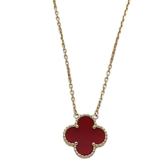 Van Cleef & Arpels ヴァンクリーフ＆アーペル ヴィンテージアルハンブラ ネックレス 750YG カーネリアン レディース 磨き済み【中古】