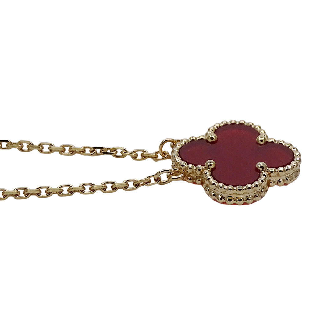 Van Cleef & Arpels ヴァンクリーフ＆アーペル ヴィンテージアルハンブラ ネックレス 750YG カーネリアン レディース 磨き済み【中古】