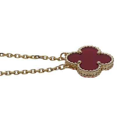 Van Cleef & Arpels ヴァンクリーフ＆アーペル ヴィンテージアルハンブラ ネックレス 750YG カーネリアン レディース 磨き済み【中古】