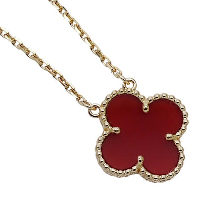 Van Cleef & Arpels ヴァンクリーフ＆アーペル ヴィンテージアルハンブラ ネックレス 750YG カーネリアン レディース 磨き済み【中古】