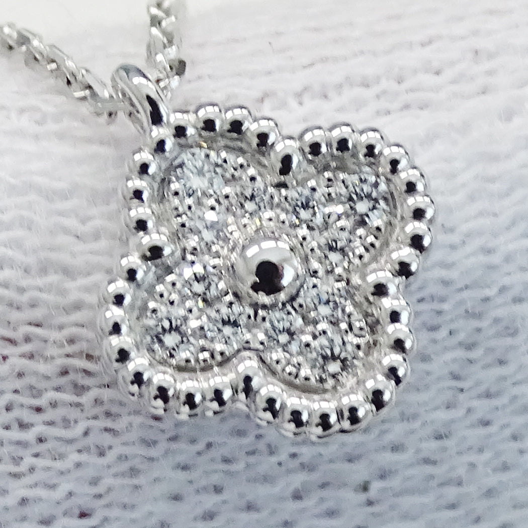Van Cleef & Arpels ヴァンクリーフ＆アーペル スウィートアルハンブラ ネックレス 750WG レディース 磨き済み【中古】