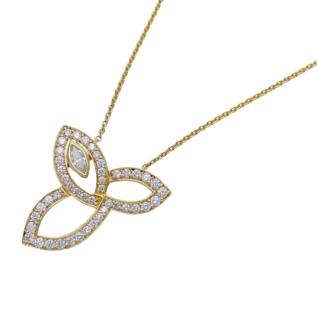 HARRY WINSTON ハリー・ウィンストン リリークラスター ネックレス 750YG ダイヤモンド レディース 磨き済み【中古】