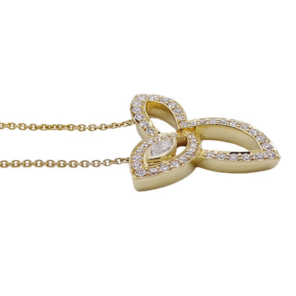 HARRY WINSTON ハリー・ウィンストン リリークラスター ネックレス 750YG ダイヤモンド レディース 磨き済み【中古】