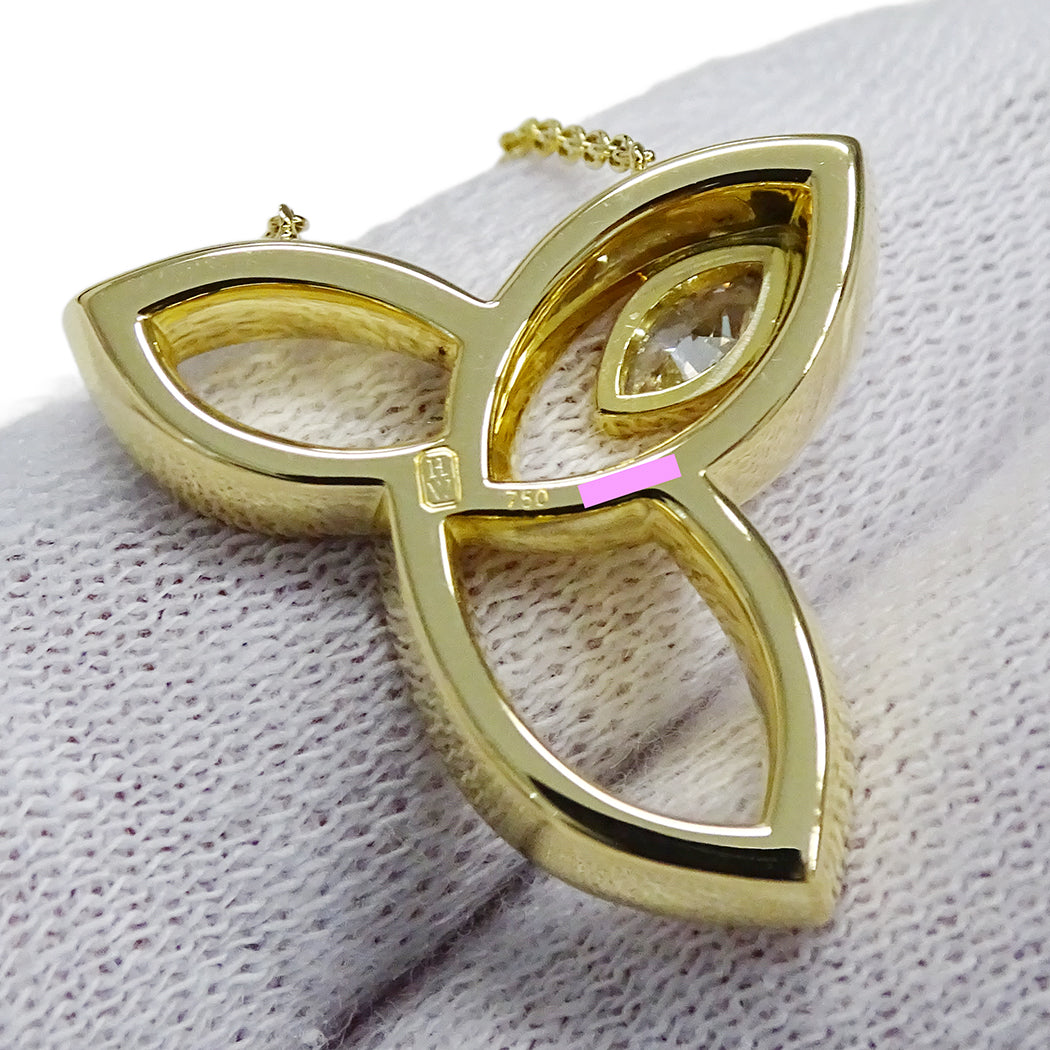 HARRY WINSTON ハリー・ウィンストン リリークラスター ネックレス 750YG ダイヤモンド レディース 磨き済み【中古】