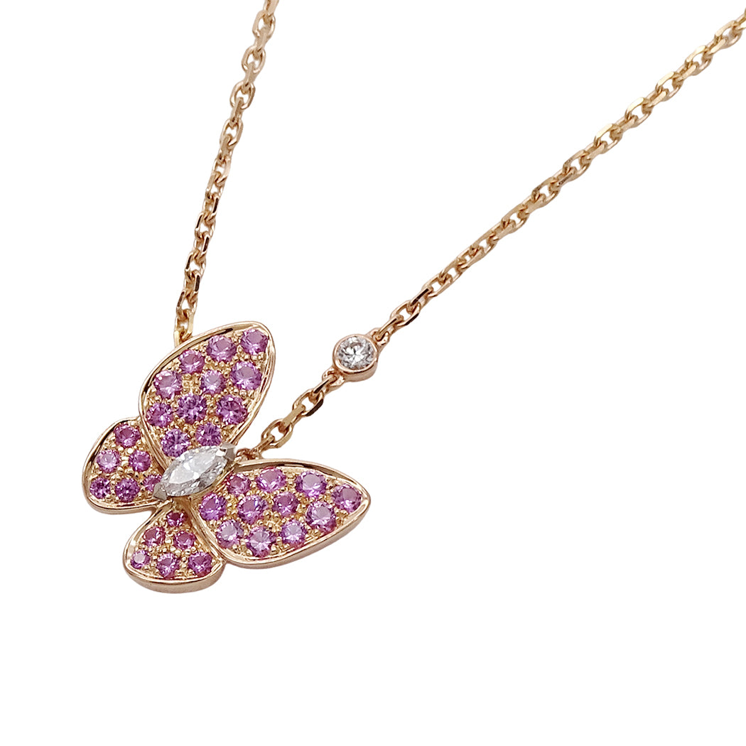 Van Cleef & Arpels ヴァンクリーフ＆アーペル ドゥ パピヨン ネックレス 750PG ピンクゴールド レディース VCARO3M200 磨き済み【中古】