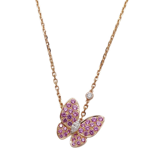 Van Cleef & Arpels ヴァンクリーフ＆アーペル ドゥ パピヨン ネックレス 750PG ピンクゴールド レディース VCARO3M200 磨き済み【中古】
