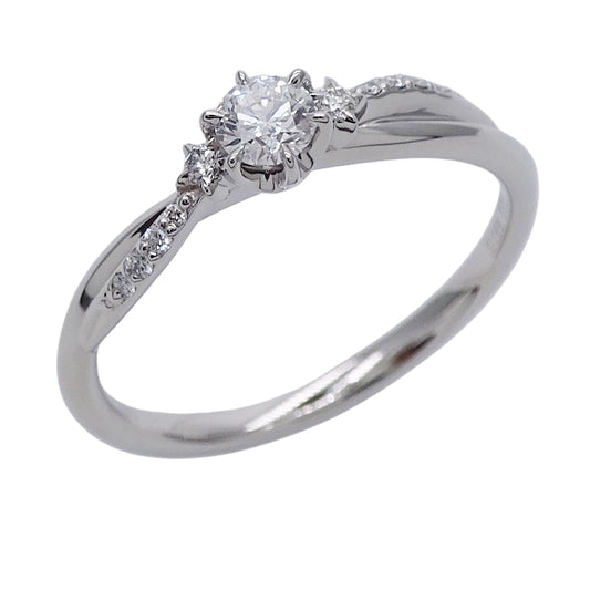 STAR JEWELRY スタージュエリー エンゲージメント リング 指輪 PT950 ダイヤモンド D0.188/0.05 約12号 レディース 磨き済み【中古】