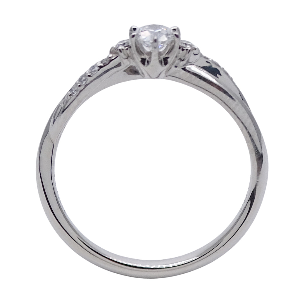 STAR JEWELRY スタージュエリー エンゲージメント リング 指輪 PT950 ダイヤモンド D0.188/0.05 約12号 レディース 磨き済み【中古】