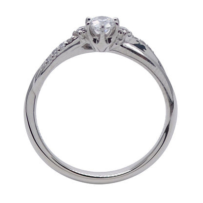 STAR JEWELRY スタージュエリー エンゲージメント リング 指輪 PT950 ダイヤモンド D0.188/0.05 約12号 レディース 磨き済み【中古】