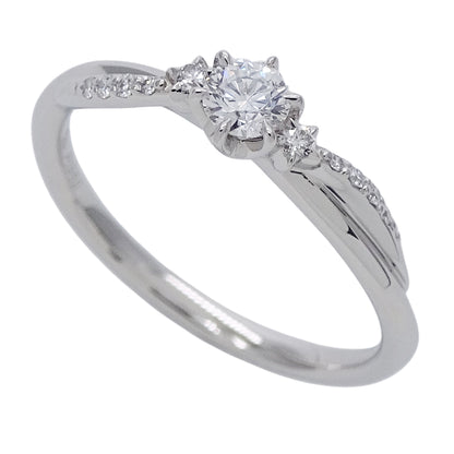 STAR JEWELRY スタージュエリー エンゲージメント リング 指輪 PT950 ダイヤモンド D0.188/0.05 約12号 レディース 磨き済み【中古】