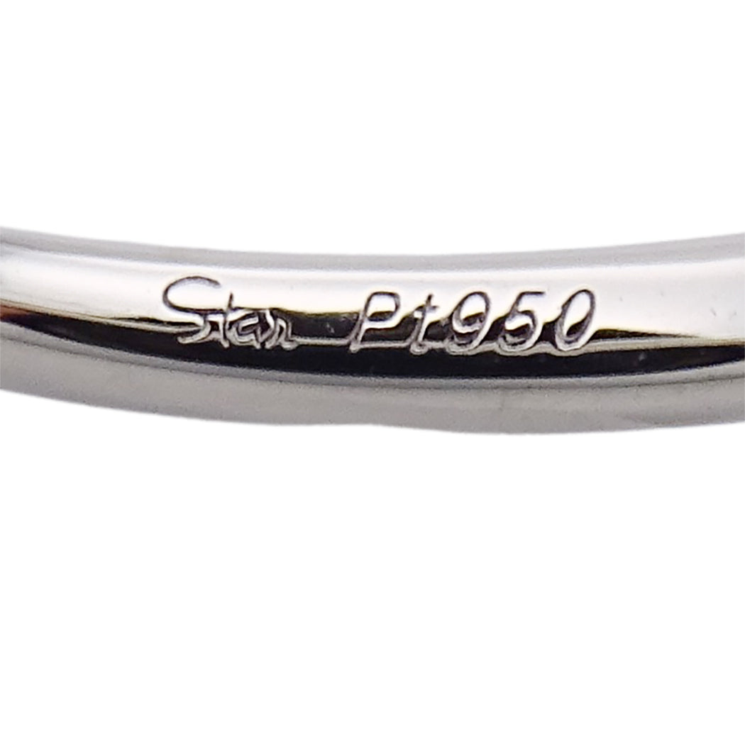 STAR JEWELRY スタージュエリー エンゲージメント リング 指輪 PT950 ダイヤモンド D0.188/0.05 約12号 レディース 磨き済み【中古】