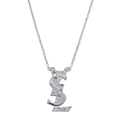 YVES SAINT LAURENT イヴ・サンローラン YSL ネックレス PT900 ダイヤモンド D0.11 レディース 磨き済み【中古】