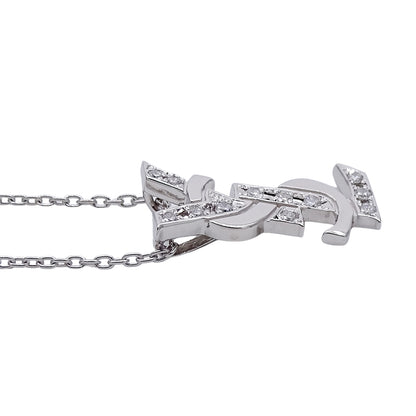 YVES SAINT LAURENT イヴ・サンローラン YSL ネックレス PT900 ダイヤモンド D0.11 レディース 磨き済み【中古】