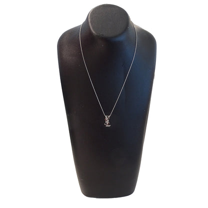 YVES SAINT LAURENT イヴ・サンローラン YSL ネックレス PT900 ダイヤモンド D0.11 レディース 磨き済み【中古】