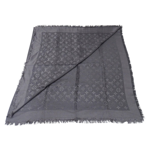 LOUIS VUITTON ルイ・ヴィトン ショール マフラー・ストール モノグラム アントラッシト グレー M74752 シルク レディース メンズ 【中古】